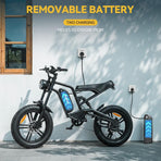 20" Fat Tire Electric Bike for Adults, 48V 15.6Ah Removable Battery, 80KM Range, 7-Speed E-Bike with Dual Suspension - image 3