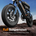 Fat Tire Electric Bike for Adults, 48V 13Ah Removable Battery, 250W Brushless Motor E-Bike with Dual Suspension - image 8