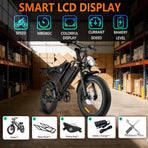 Electric Mountain Bike for Adults, 48V 18.2Ah Removable Battery, 250W Motor E-Bike, 7-Speed Fat Tire Bicycle - image 3