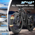 Electric Bicycle with Dual Motor Assist, Removable 52V Battery, 7-Speed Gears, 24-Inch Fat Tires - image 4