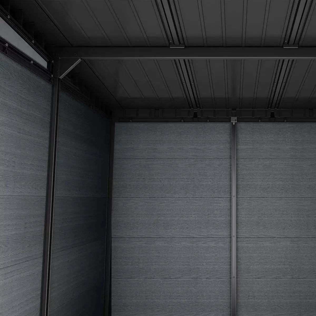 Keter 11’x7.5′ Newton Plus Side Entry Plastic Shed – Dark Grey
